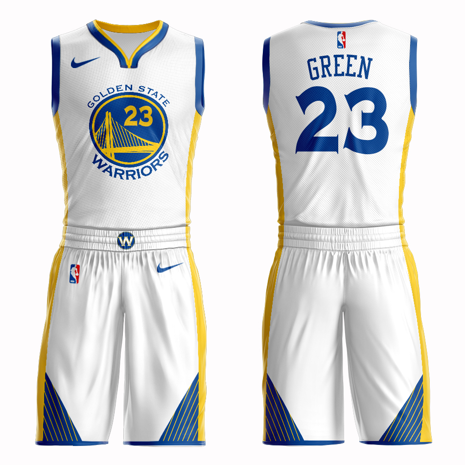 Men 2019 NBA Nike Golden State Warriors 23 Green white Customized jersey